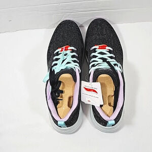 Skechers Black Sneakers with lilac and mint Accents